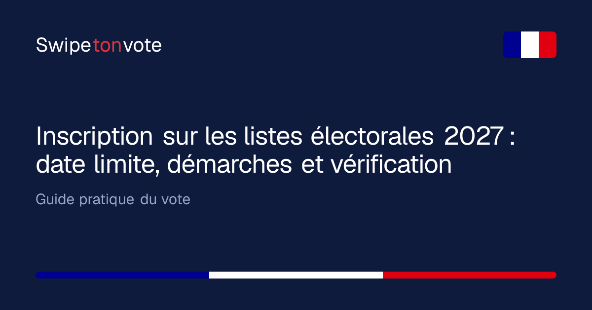 Inscription sur les listes électorales 2027 : date limite, démarches et ...