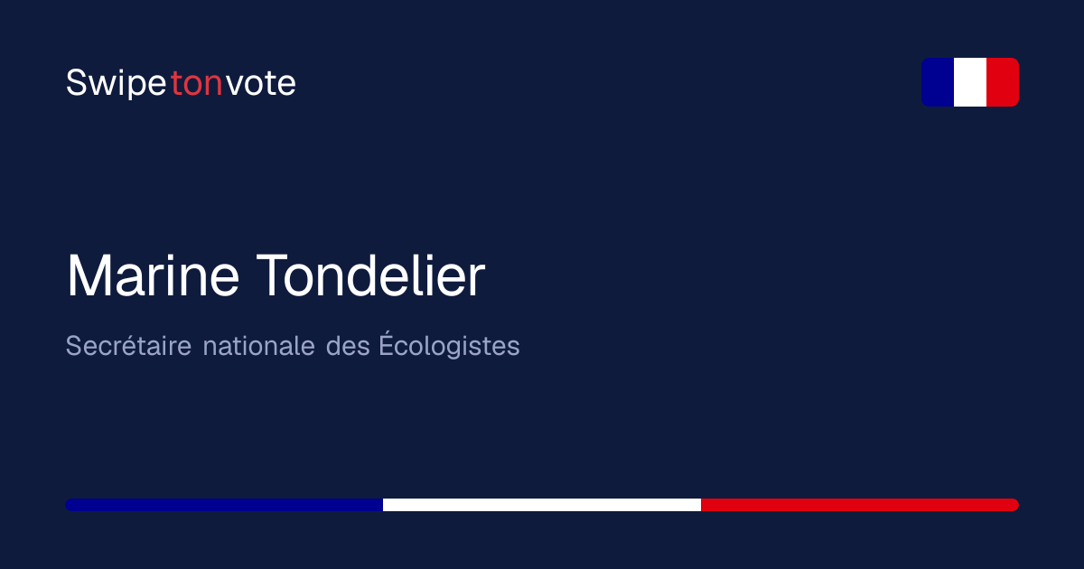 Marine Tondelier 2027 (LE) : candidature, positions et parcours | Swipe ...